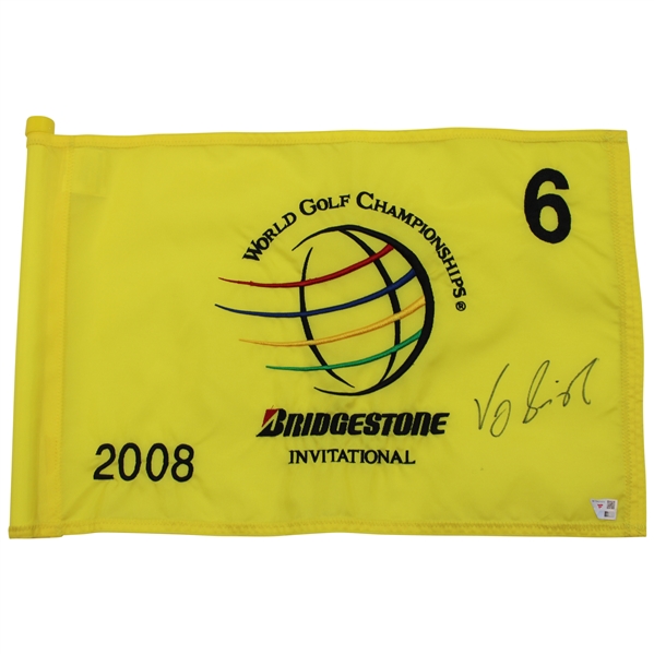 Vijay Singh Signed 2008 WGC Bridgestone Championship Used Hole #6 Flag w/COA & JSA ALOA