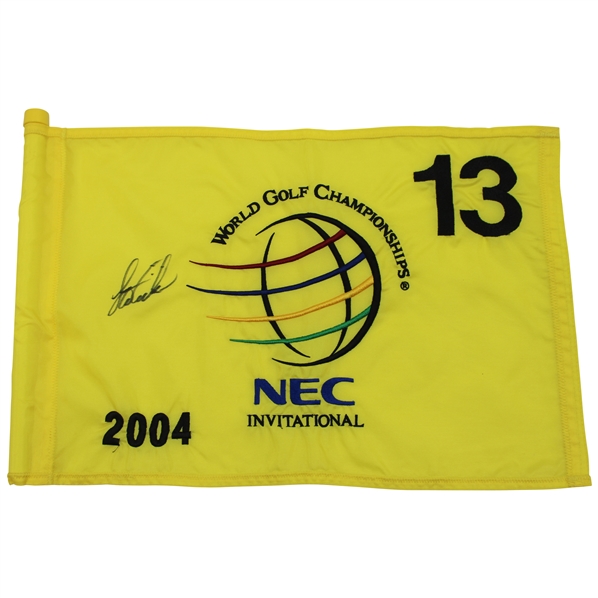 Stewart Cink Signed 2004 NEC WGC Championship Used Hole #13 Flag w/COA & JSA ALOA