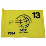 Stewart Cink Signed 2004 NEC WGC Championship Used Hole #13 Flag w/COA & JSA ALOA