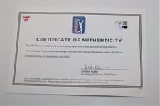 Mike Weir Signed 2001 Tour Championship Used Hole #2 Flag w/COA & JSA ALOA
