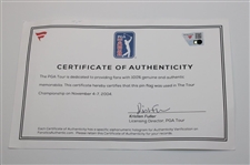 Retief Goosen Signed 2004 Tour Championship Used Hole #2 Flag w/COA & JSA ALOA