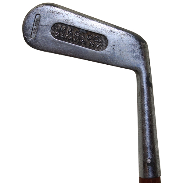 Pat. Pend. M & S Co. Batavia N. Y. Putter w/Intricately Lined Face & Thumb Groove Huntly Style Grip