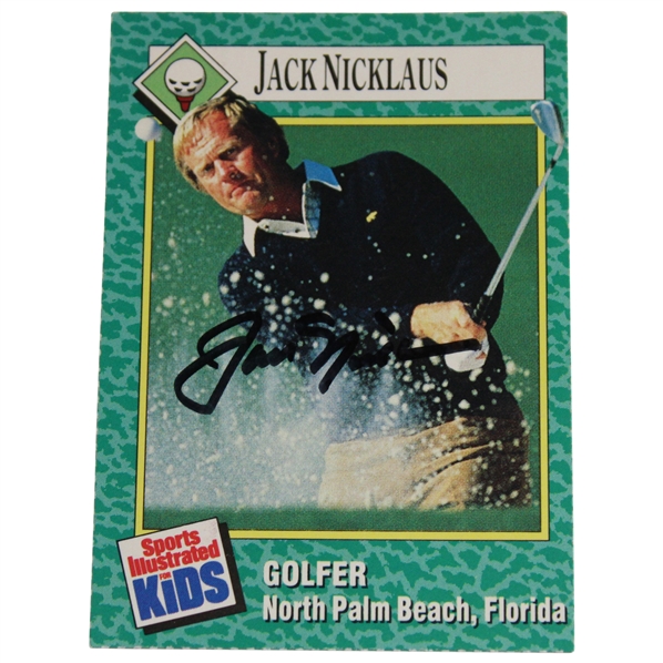 Jack Nicklaus Signed 1990 Sports Illustrated for Kids Card #182 JSA ALOA
