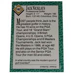 Jack Nicklaus Signed 1990 Sports Illustrated for Kids Card #182 JSA ALOA