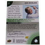 Jack Nicklaus Signed 2013 SP Game Used Spectrum Ltd Ed #22/100 Used Shirt Card JSA ALOA