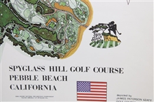 1974 Spyglass Hill Golf Course Pebble Beach JP Izatt Visual Survey Course Map