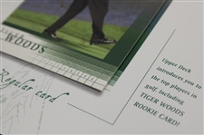 Tiger Woods 2001 Upper Deck Premiere Ed Promo Card in Original Folder