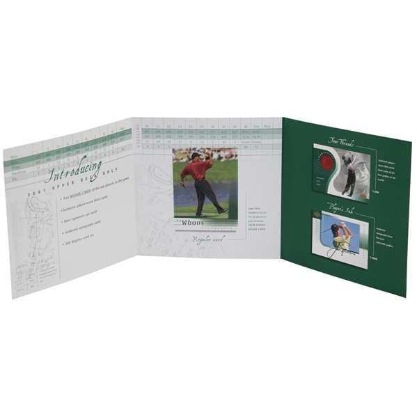Tiger Woods 2001 Upper Deck Premiere Ed Promo Card in Original Folder