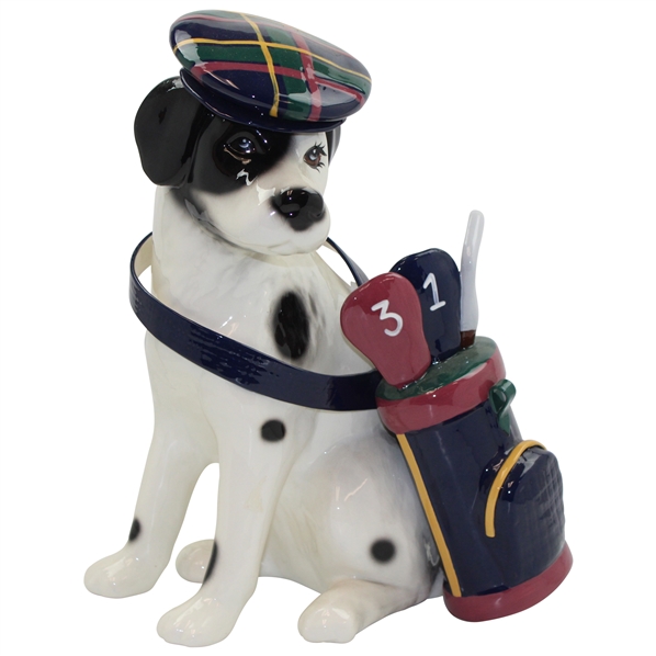Limited Edition Porcelain Caddy Dog Statue with Bag & Clubs #506/1500