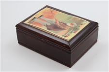 Old Tom Morris Hinged Wood & Ceramic Display Box