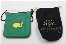 Green & White Masters Tournament Logo Pouch & Scotty Cameron Black Velvet Bag