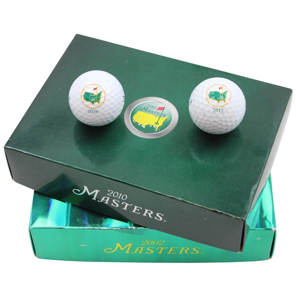 2002, 2010 & 2019 Various Masters Tournament Logo Golf Balls w/Boxes