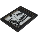 Lady Golfer with Caddy Silhouette Golf Scene - Framed