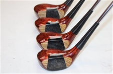 Four (4) Lobo Persimmon Woods w/Headcovers  Driver, 3-W, 4W & 5-W