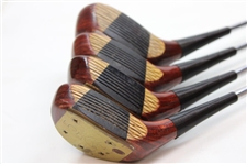 Four (4) Lobo Persimmon Woods w/Headcovers  Driver, 3-W, 4W & 5-W