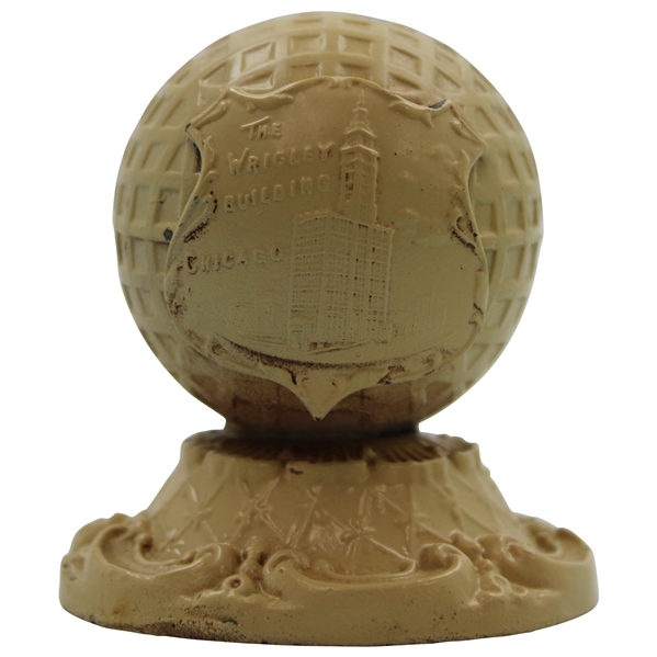Mesh Golf Ball Themed The Wrigley Building Chicago Iron Paperweight