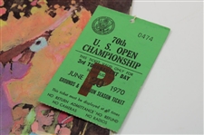 Tony Jacklin Signed Sports Illustrated w/Five (5) Logo Golf Balls & 1970 US Open Ticket JSA ALOA