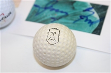 President Jerry Ford Signed Cut w/Three (3) Photos & (7) Various Presidential Logo Golf Balls JSA ALOA