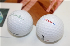 President Jerry Ford Signed Cut w/Three (3) Photos & (7) Various Presidential Logo Golf Balls JSA ALOA