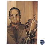 Marquetry Portrait of Tommy Bolt Print on Board by Tony Jacklin - WGHoF Collection
