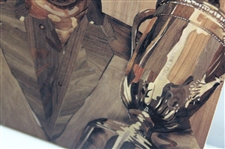Marquetry Portrait of Tommy Bolt Print on Board by Tony Jacklin - WGHoF Collection