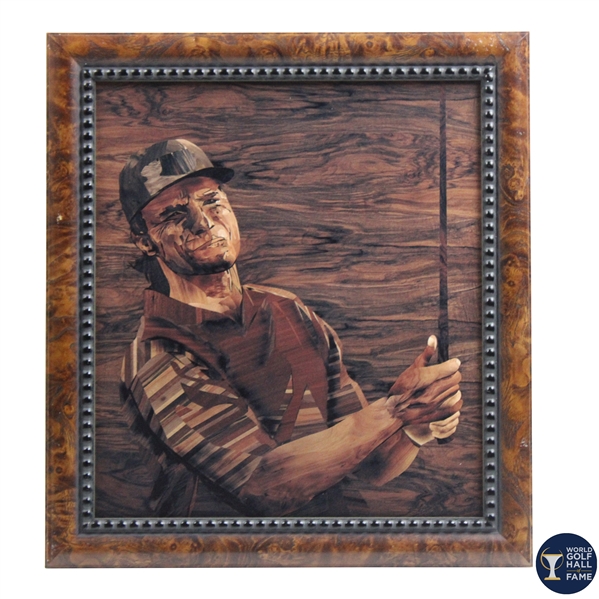 Marquetry Portrait of Bernhard Langer Framed Print by Tony Jacklin - WGHoF Collection