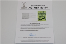 Jack Nicklaus Signed Augusta National Golf Club Members Embroidered Flag Beckett #AC28664