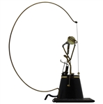 Desk Top Electric Golfer Hitting Golf Ball Attached to a Brass Hoop - Works!