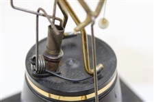 Desk Top Electric Golfer Hitting Golf Ball Attached to a Brass Hoop - Works!