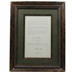 PGA Match Play Tournament of 1910 Letter of Authenticity #439/500 - Framed