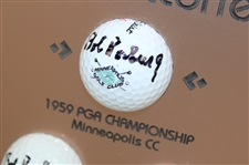 Bob Rosburg Signed Seven (7) Tour Victories Logo Golf Balls w/Signed Photo Custom Display JSA ALOA