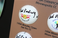 Bob Rosburg Signed Seven (7) Tour Victories Logo Golf Balls w/Signed Photo Custom Display JSA ALOA