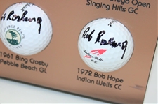 Bob Rosburg Signed Seven (7) Tour Victories Logo Golf Balls w/Signed Photo Custom Display JSA ALOA