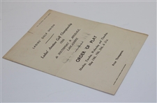 Maureen Orcutt's 1936 Ladies Golf Amateur Championship at Southport & Ainsdale Order of Play Booklet