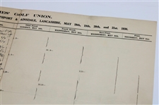 Maureen Orcutt's 1936 Ladies Golf Amateur Championship at Southport & Ainsdale Order of Play Booklet