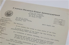 1936 USGA Curtis Cup Expenses & Amateur Status Letters to Maureen Orcutt - April 6th & 8th