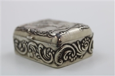 Vintage Sterling Silver 925 Golf Themed Vesta/Stamp Case
