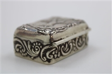 Vintage Sterling Silver 925 Golf Themed Vesta/Stamp Case