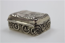 Vintage Sterling Silver 925 Golf Themed Vesta/Stamp Case