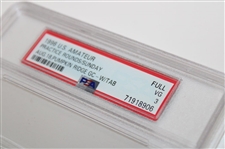 1996 US Amateur Full Ticket w/Tab Pumpkin Practice Rounds Sunday PSA 3 VG