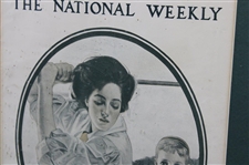 1906 Collier's 'The National Weekly' Lady Golfer w/Caddy Cover - August 18th - Framed