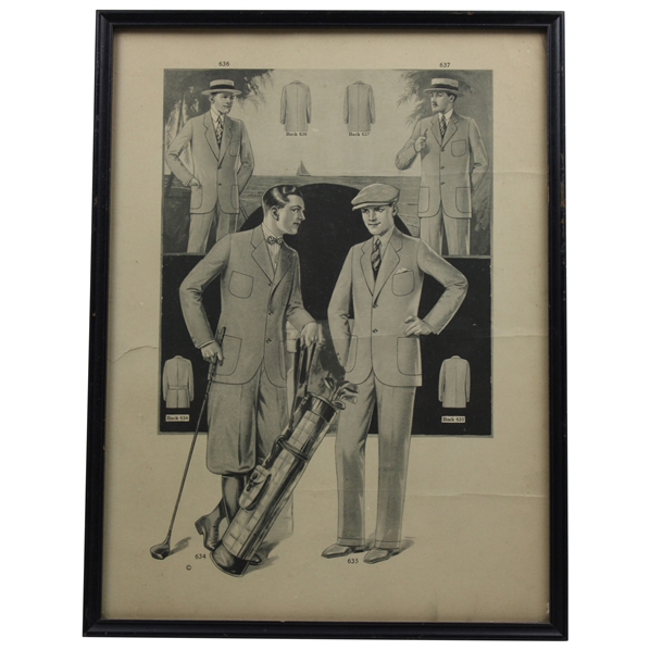 Vintage Golfers Talking Themed Clothing Advertisement - Framed