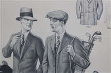 Vintage Golfer's Walking Themed Clothing Advertisement - Framed