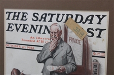 1923 The Saturday Evening Post Golf Themed Cover - October 20th - Framed