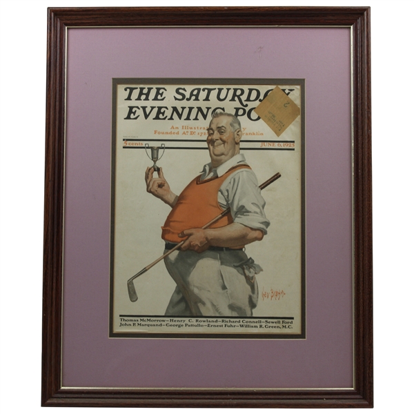 1925 The Saturday Evening Post Golf Themed Cover - June 6th - Framed