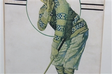 1928 The Saturday Evening Post Golf Themed Cover - September 8th - Framed