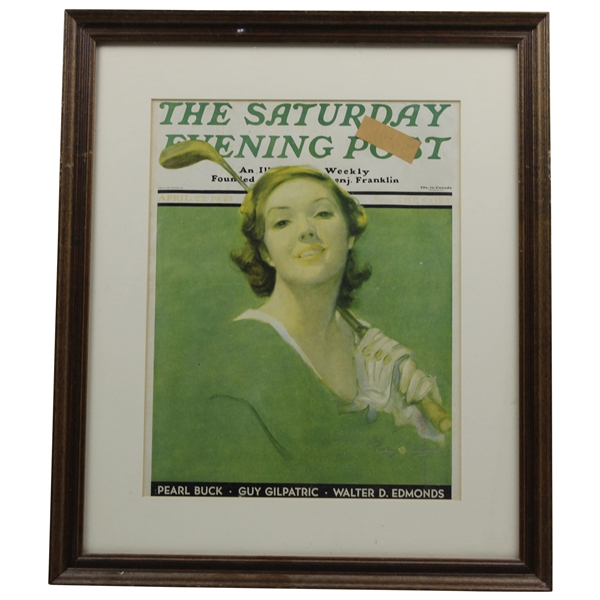 1933 The Saturday Evening Post Golf Themed Cover - April 22nd - Framed