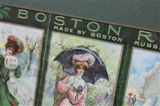 1906 Seasonal Boston Rubbers Calendar w/Lady Golfers & others  Advert - Framed