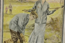 c.1906 Thermo Coat Sweaters Golf Themed Advertisement - Framed