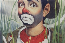Classic 'Golfing With Experts' Weary Willie Clown Golf Print - Framed
